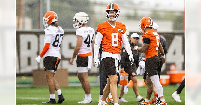 Kenny Pickett isn't playing in the preseason finale, but he figures prominently in what might happen on the QB depth chart behind starter Joe Flacco. (Cleveland Browns)