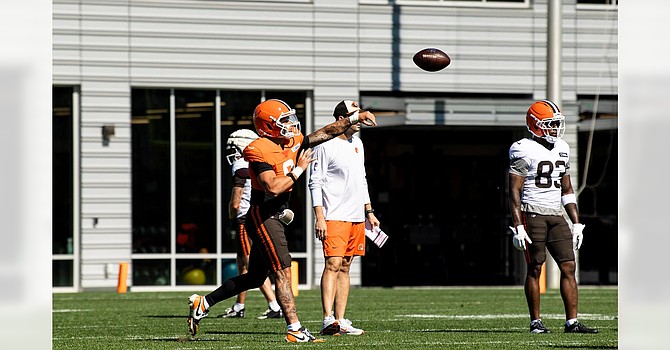 Dillon Gabriel will become the 41st starting quarterback in the Browns' expansion era and the 12th in six seasons with Kevin Stefanski as head coach. (Cleveland Browns)
